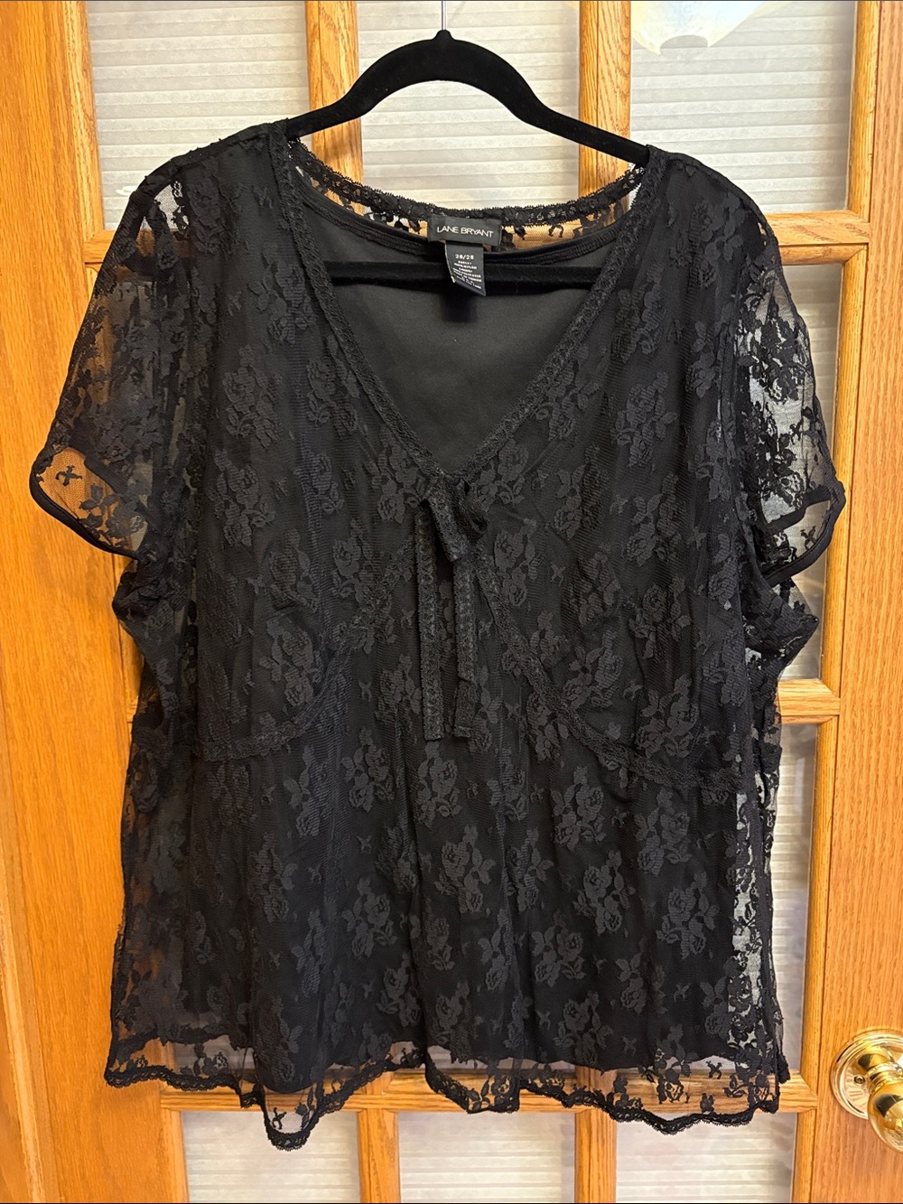 EUC Lane Bryant Black Tank with Lace Overlay